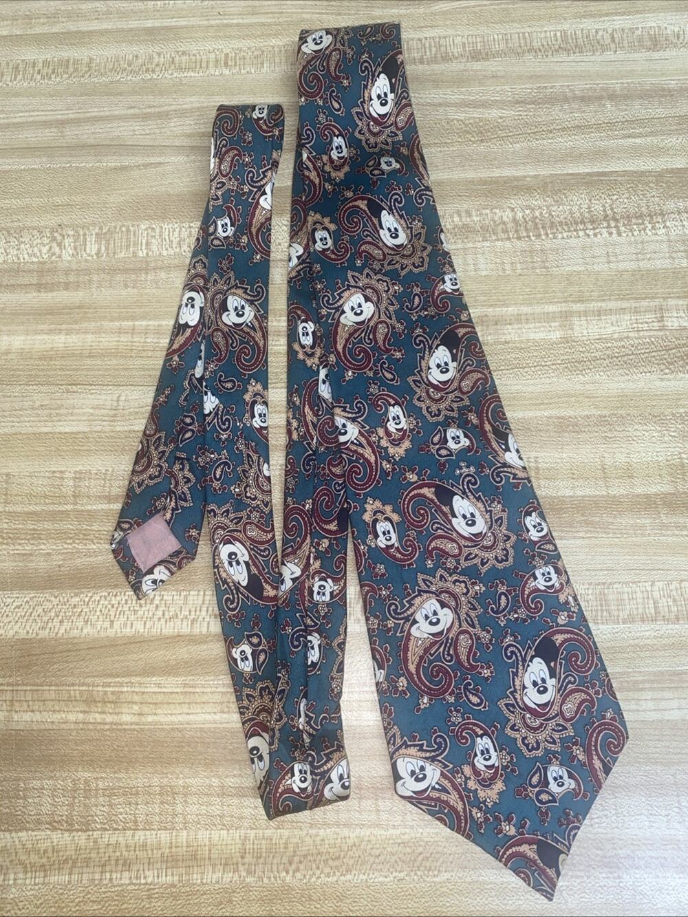 Balancine The Tie Works Disney Mickey Mouse Vintage Paisley Men’s Silk Tie 59"